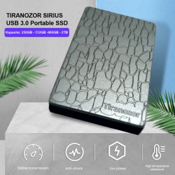 Tiranozor  2TB 400-300 MB/s Taşınabilir Harici SSD Disk USB 3.0 GRİ TR34